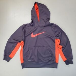 Boys nike gray orange swoosh hoodie